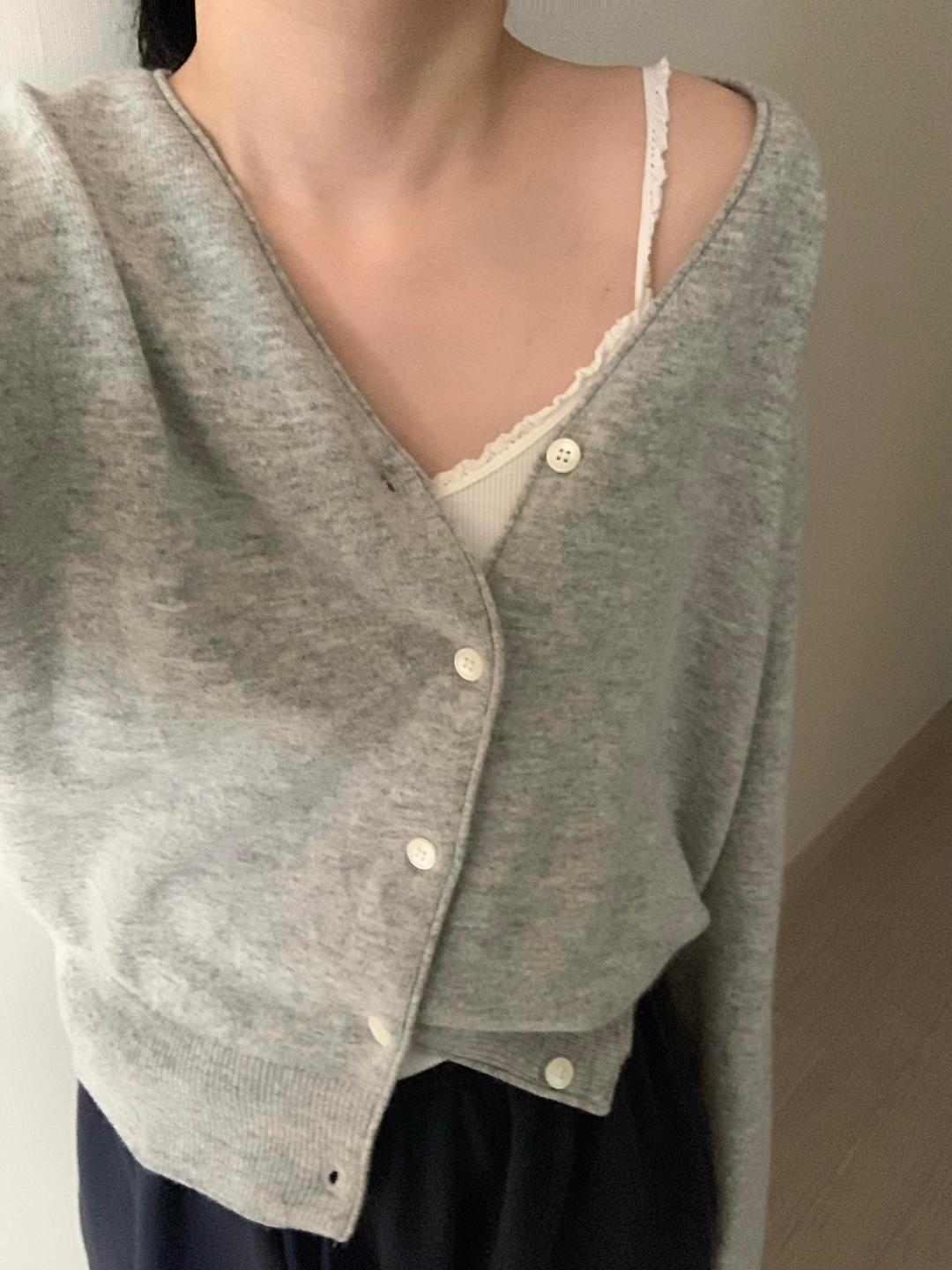 르아브르 로마 캐시미어 V넥 가디건, 여자 베이직 니트가디건