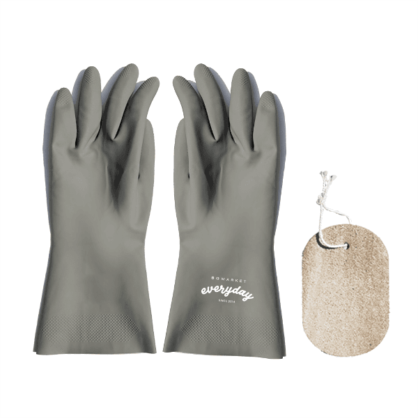 보마켓 고무장갑수세미 세트 그레이