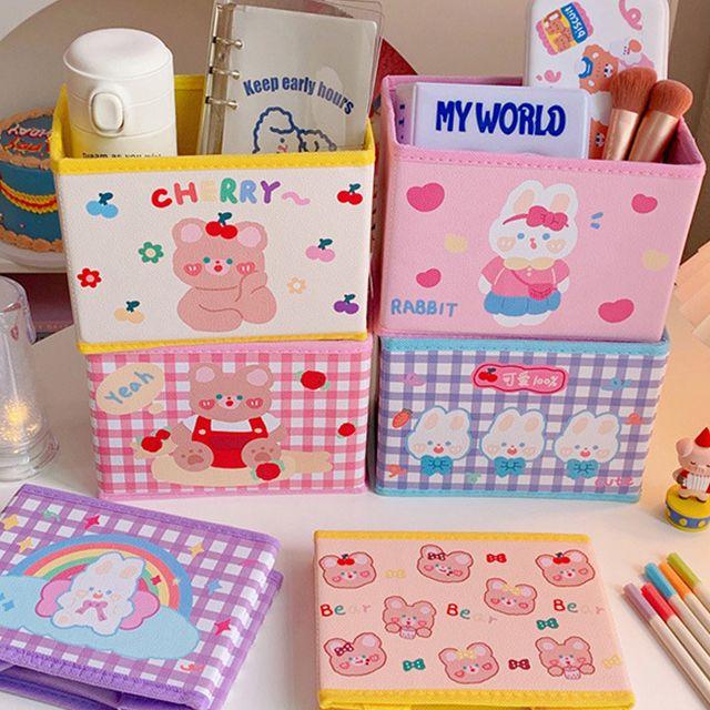 [1+1할인] 미니 접이식 다용도 정리박스 책상정리 화장품 화장대 멀티 미니 보관함