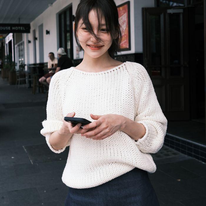 [니노 착용] Will Handmade Round Knit Ivory