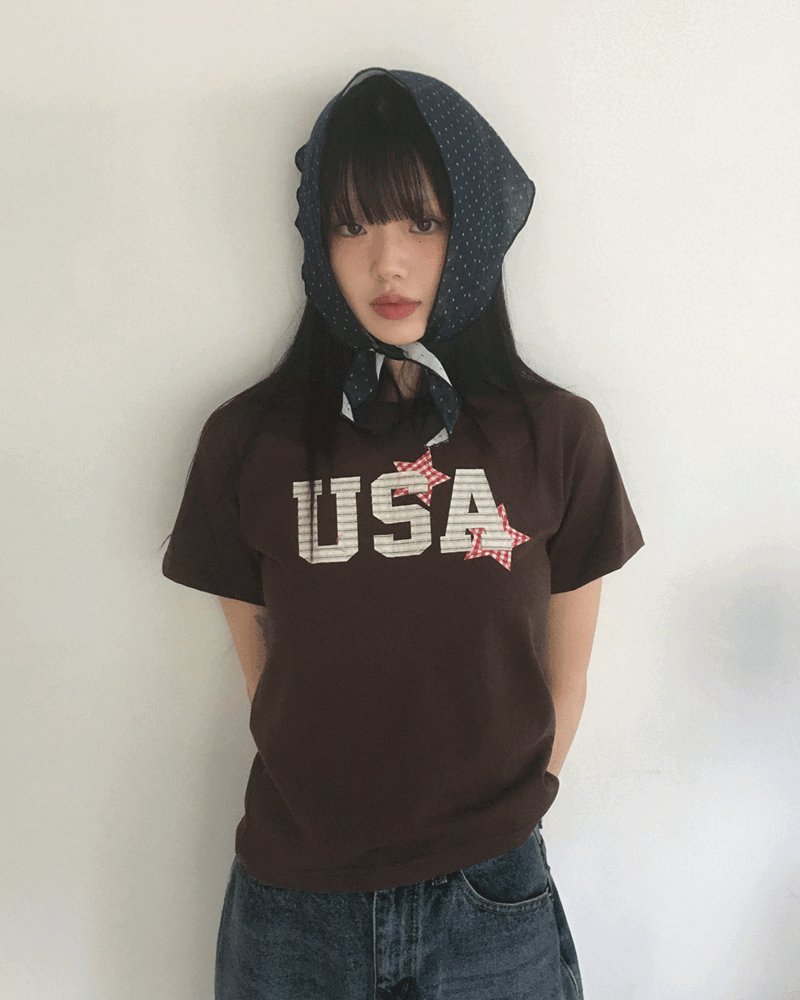 원더원더 유셋 USA 빈티지 패치 반팔 티셔츠