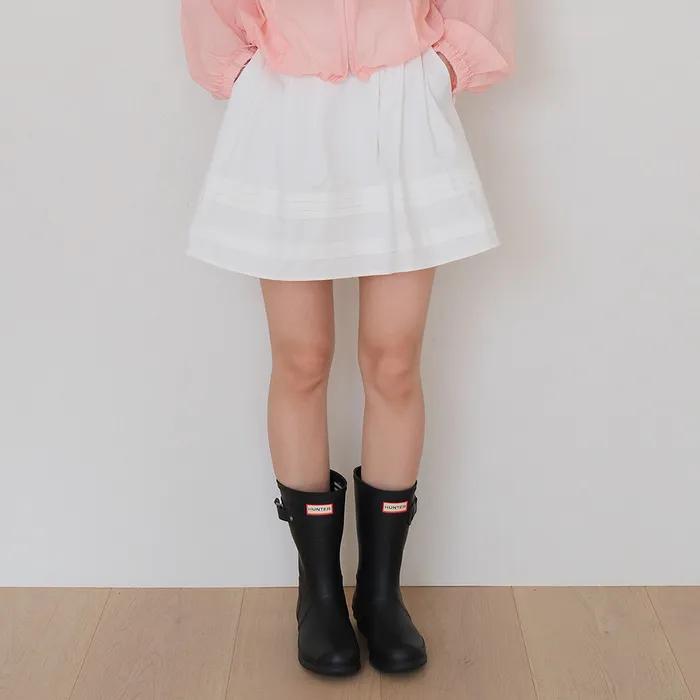 14th) moui Cotton pintuck skirt (O/WHITE)