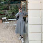 [주문폭주] 핀더스 기모 후드 롱 원피스