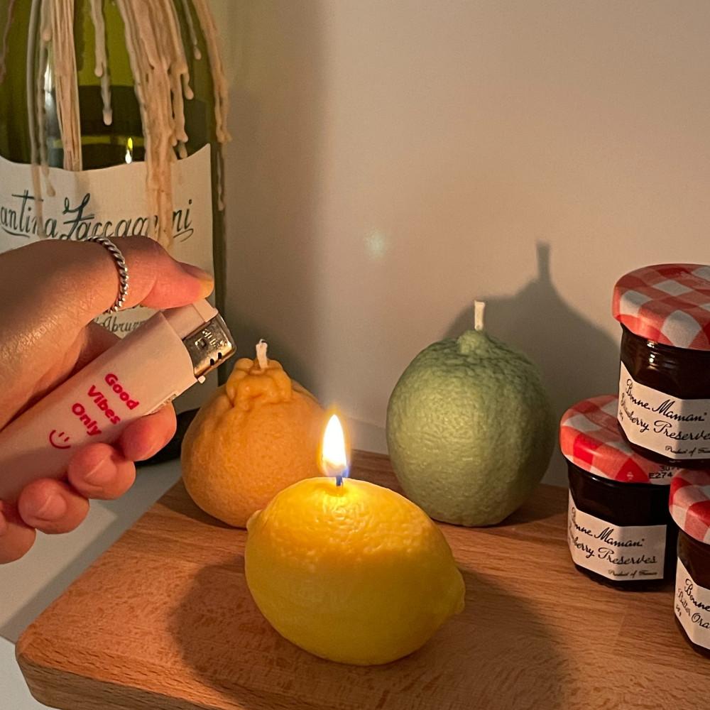 레몬 라임 한라봉 과일 오브제 인테리어 소품 집들이 핸드메이드 선물 캔들