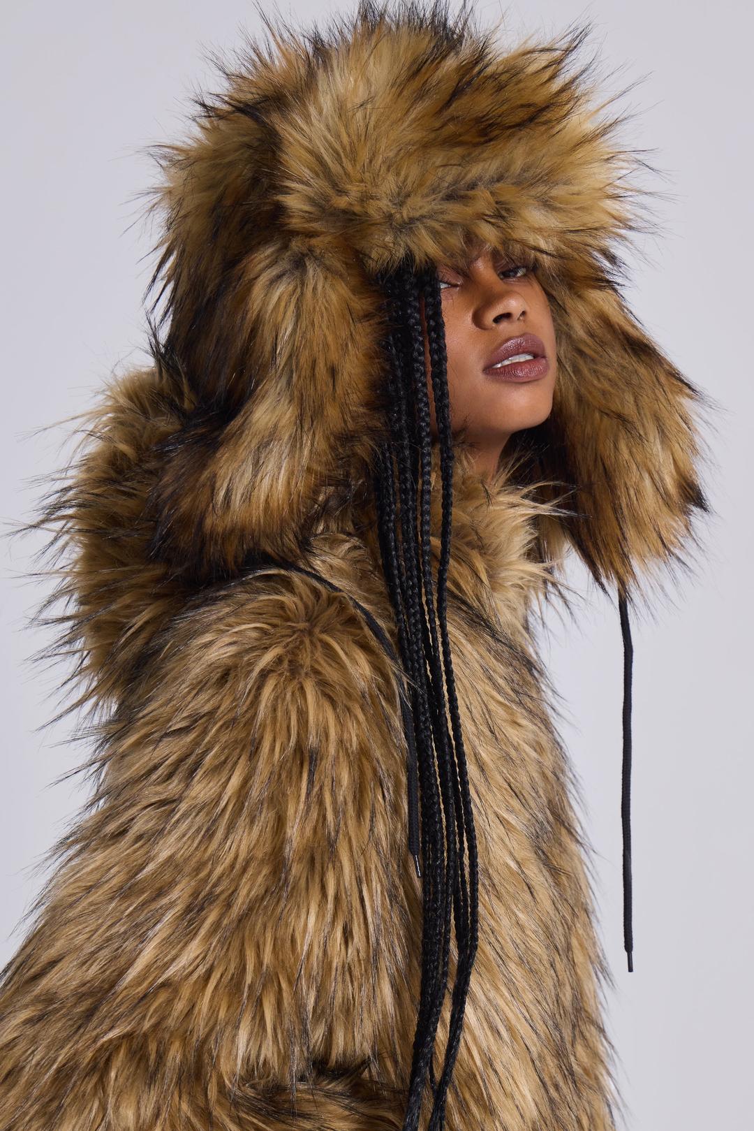 Blonde Fur Trapper Hat - ONE SIZE / Beige