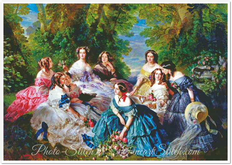 The Empress Eugenie Premium B, Franz Xaver Winterhalter, Fine Art Cross Stitch Patterns PDF
