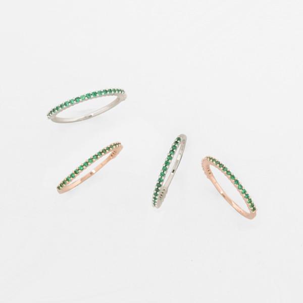 아쥬흐 에메랄드 그린 크리스탈 반지