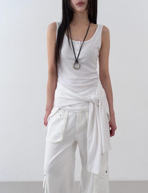 wrap button sleeveless