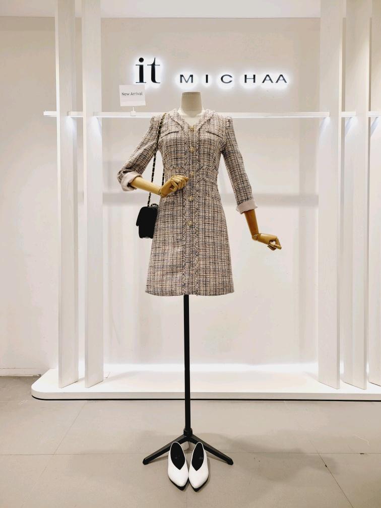 [잇미샤]브이넥트위드원피스(ITM3YOP930)