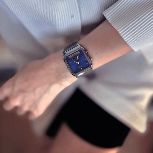 CASIO 카시오 빈티지 아날로그 블루 디지털시계