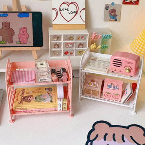 [달링걸]6종 아치형 파스텔 2단 수납선반 정리 다용도 인테리어