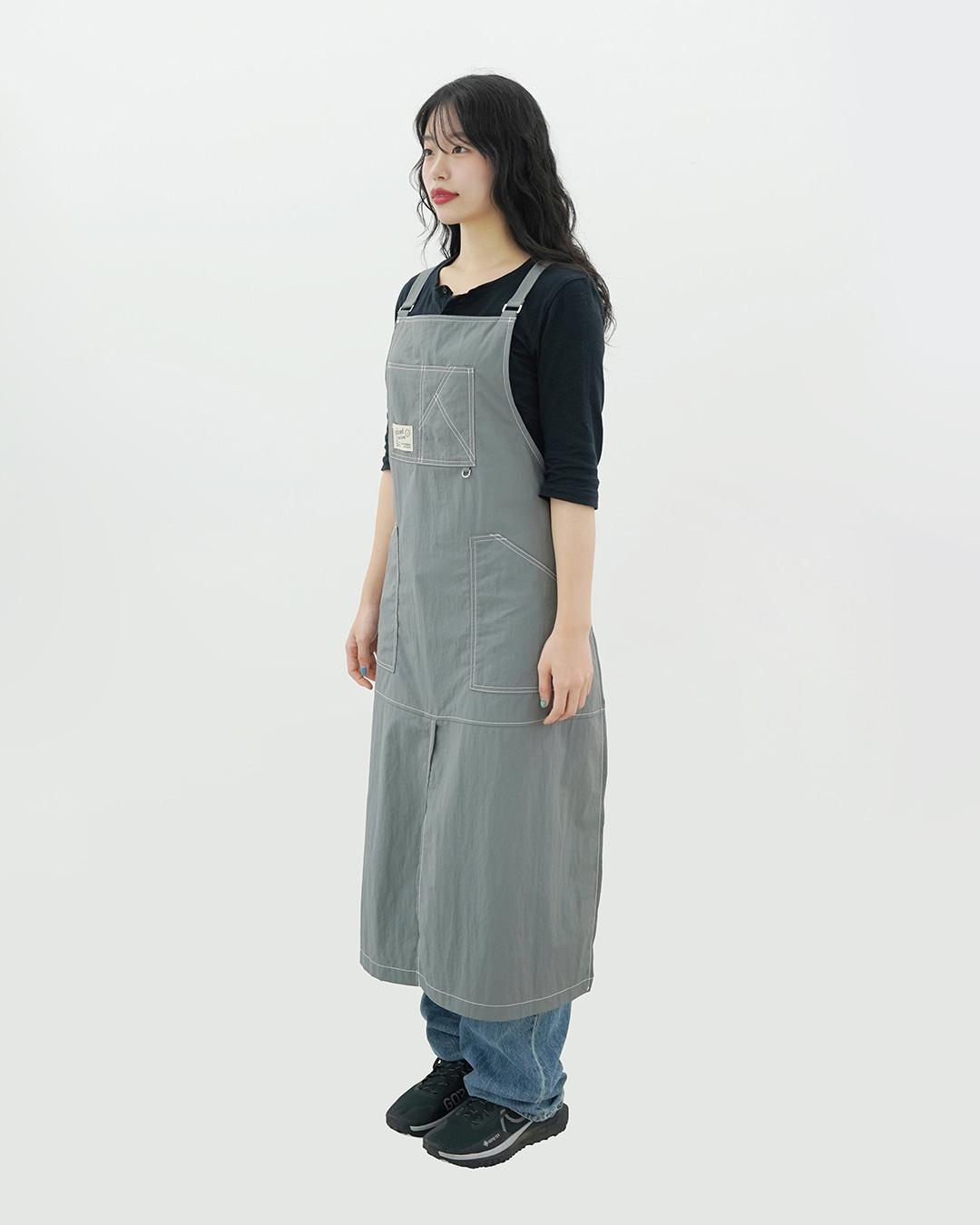 (UNISEX)포켓 스티치 POCKET STITCH APRON [MINT GRAY]