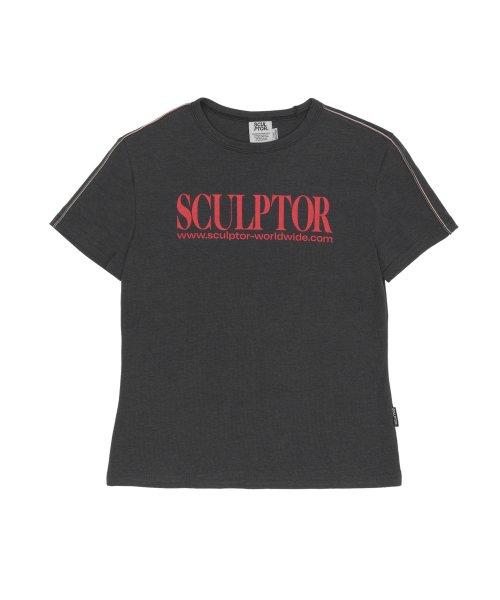 Classic Logo Piping Crop Top Charcoal