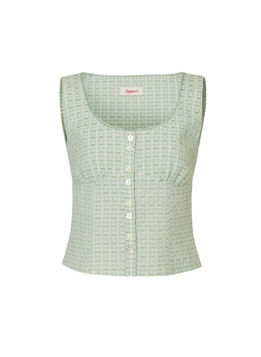 Olive Button Sleeveless (Green)