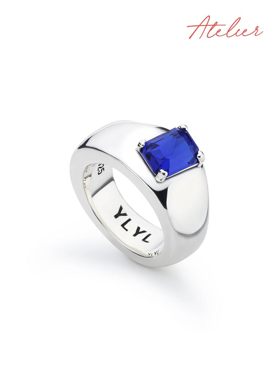 [YLYL Atelier] Tofu ring Silver, SAPPHIRE