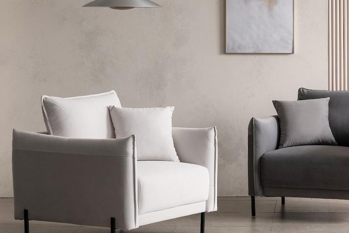 [쿠션+상품권 증정] 시에나 아쿠아텍스 패브릭 1인용 소파