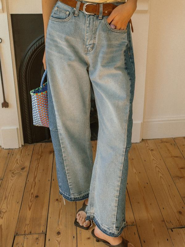 (주문 후 2주) COCO CONTRAST BOYFRIEND JEAN, DOUBLE DENIM