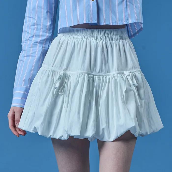 벌룬 리본 플레어 밴딩 미니스커트 치마바지 [WHITE] KCL.