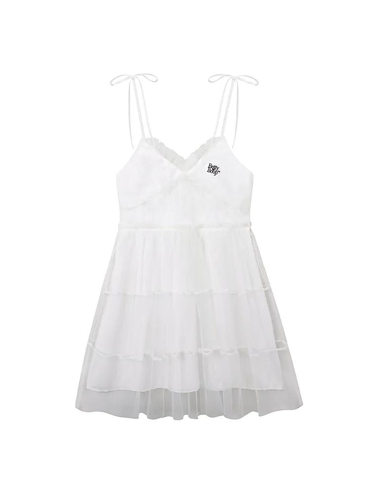 [예약배송 8/9 출고] 베티붑 레이스 레이어드 프릴 미니 원피스_화이트