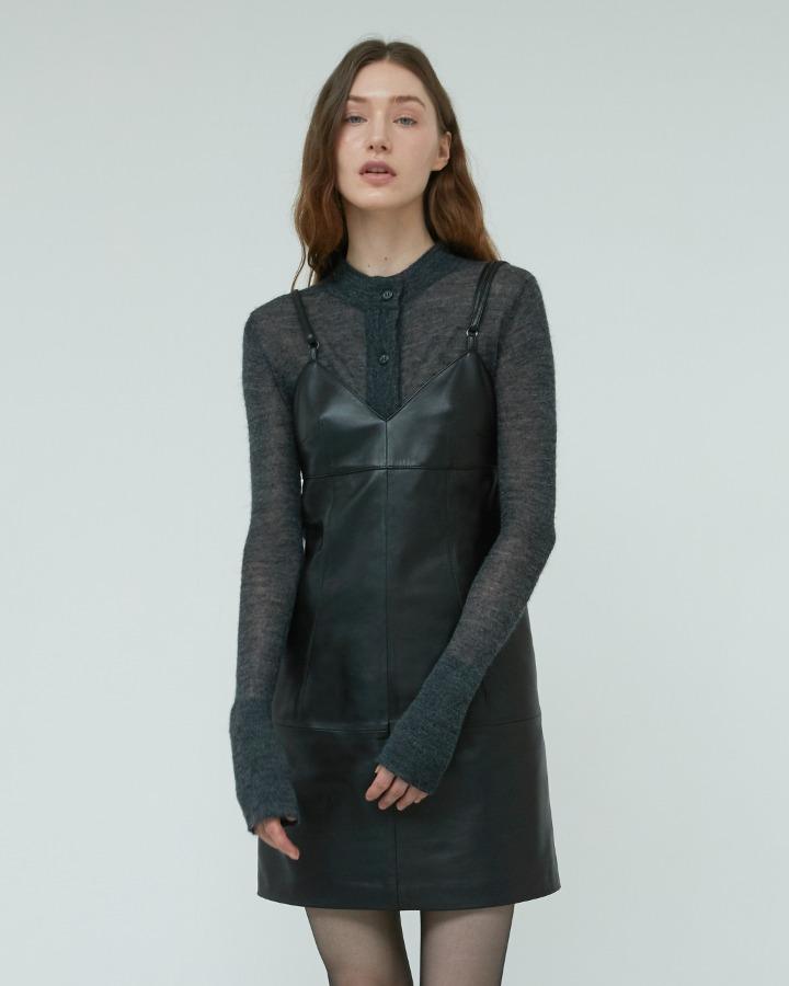 [10차 리오더] Italian nappa Lambskin Bustier Dress