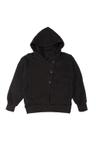 HIGH NECK HOOD ZIP UP BLACK