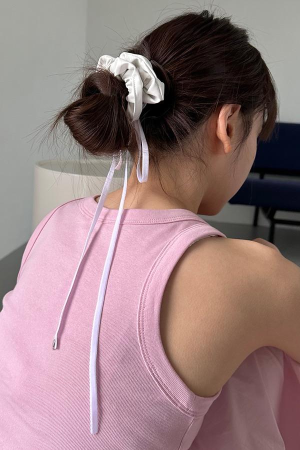 leather hair tie - white