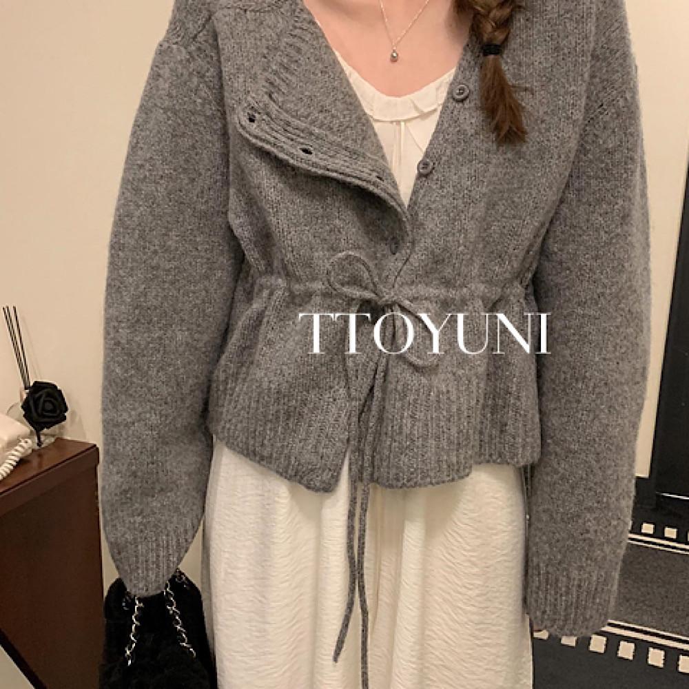 (핑크,아이당일) 멜라운지 나우 스트링 니트 가디건 울100 아우터 떠유니