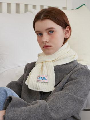 Arrow Knit Mini Muffler (Cream)