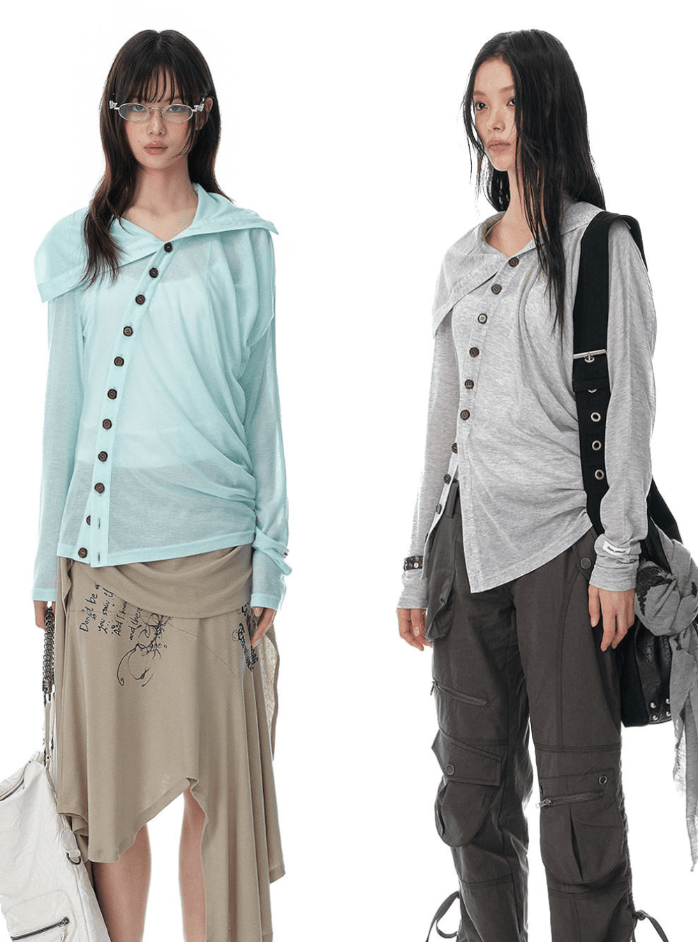 Clean Cool Slanted Placket Shirt (2color)