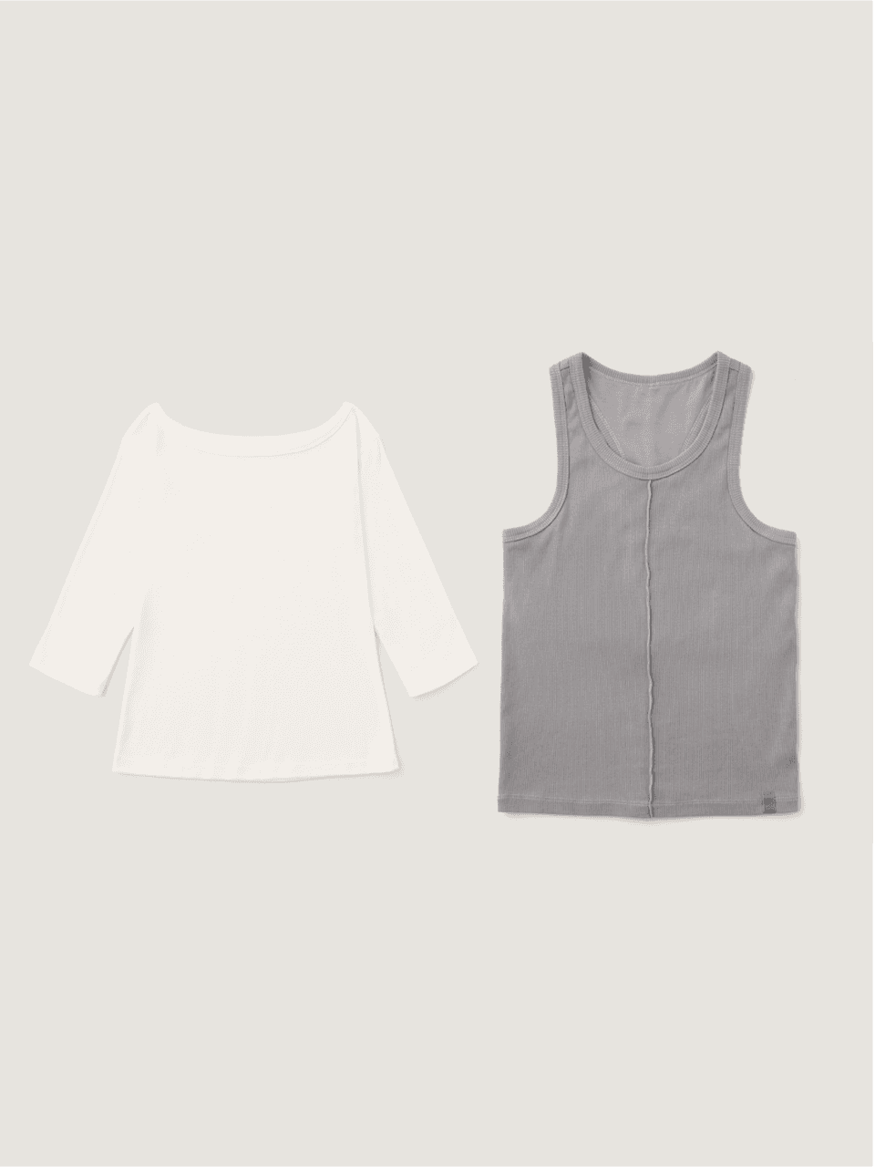 SOOPUI Monthly Set: 보트넥 티 + 웨이브 슬리브리스