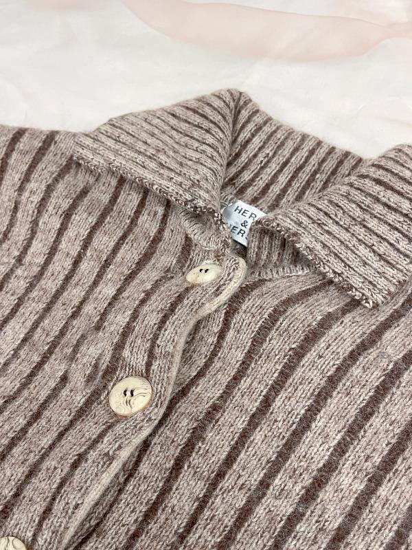 Collar Button Pocket Cardigan S0214