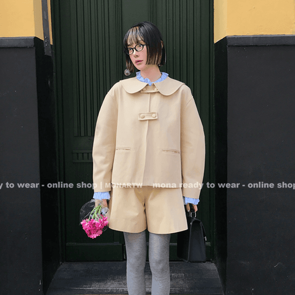 MONARTW loose-fitting jacket and high-waisted shorts set