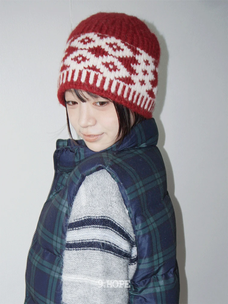 라떼 노르딕 니트 비니