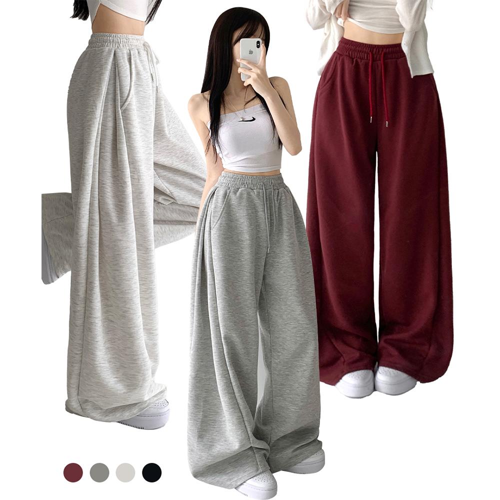 자스민벨 [사이드핀턱💗/숏&롱/브라운 컬러 추가!] 쏘야 밴딩 사이드 핀턱 롱와이드 팬츠 코튼 트레이닝 바지 기장선택 키작녀 키큰녀 남녀공용 빅사이즈 사계절팬츠