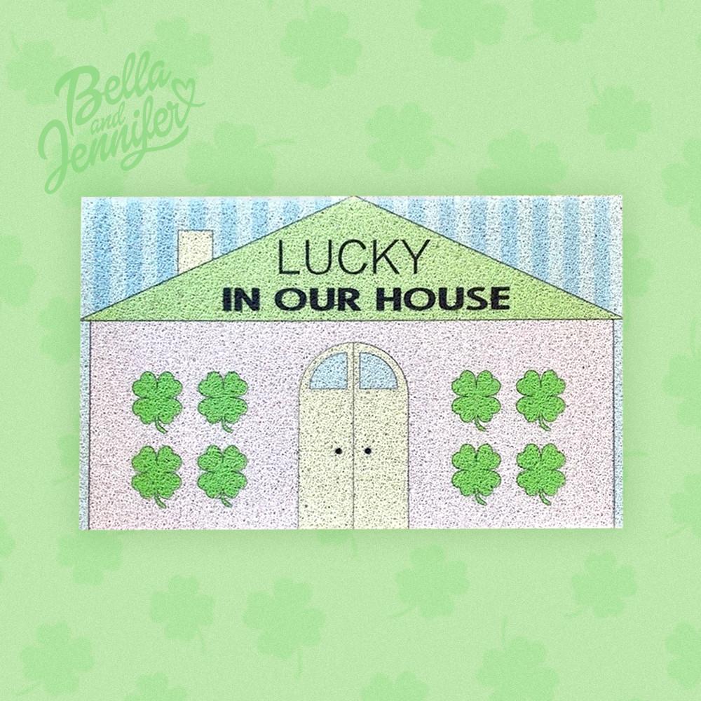 럭키 하우스 코일 도어 매트 3 types 유니크 키치 현관 발매트 카페 매장 인테리어