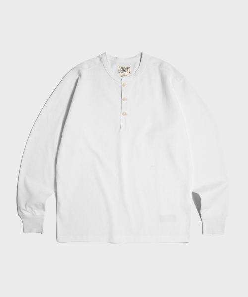 Vintage Long Sleeve Henley Shirt White
