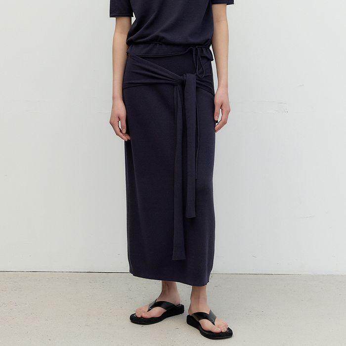 Maxi Wrap Skirt_Navy