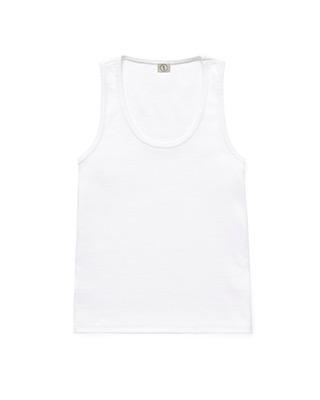 RIBBED STRETCH COTTON TANK TOP - WHITE