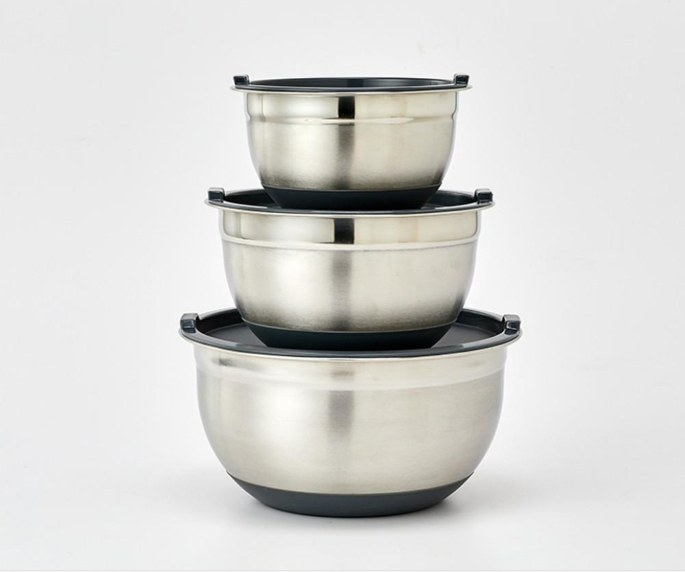 [모던하우스] 홈쿡 준비 뚜껑있는 믹싱볼 세트 18/21/26CM 그레이 CK0523003
