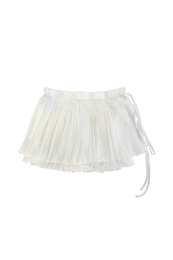 Ruffle layered short skirt WHITE