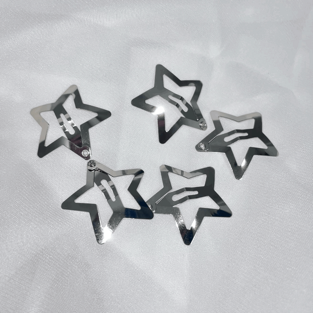 [Star Hairpin] 별 5set 실버 키치 헤어핀