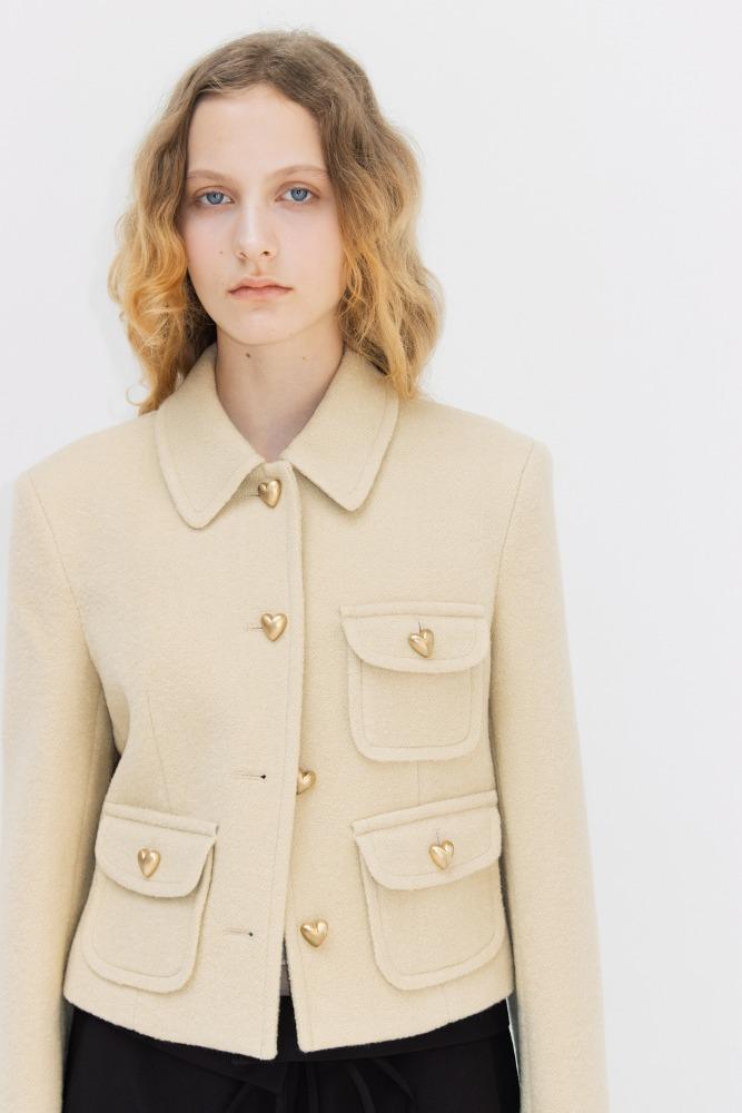 lover tweed jacket - beige