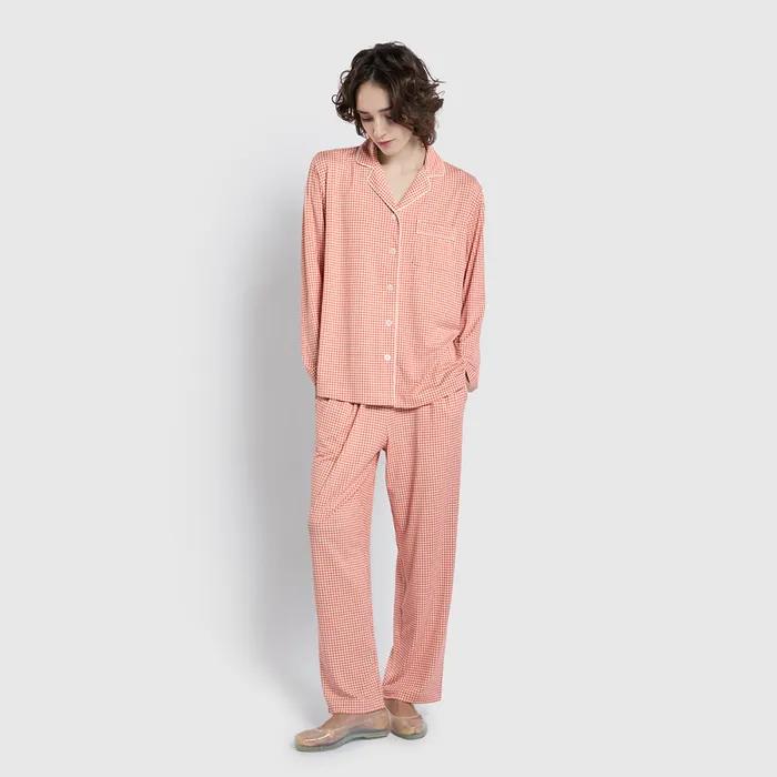 [JAJU/자주] 여 피치스킨 10부 파자마 세트_라이트 오렌지