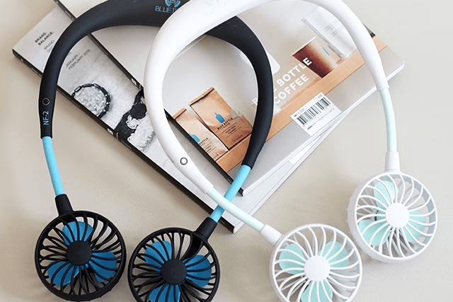 휴대용 넥밴드 선풍기 USB 충전 목걸이 넥풍기 캠핑 등산 낚시