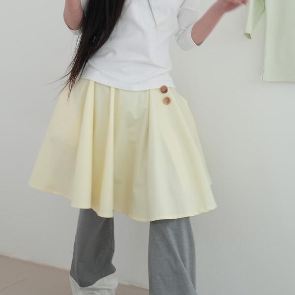 [2차] COTTON FLARE SKIRT (LEMON)