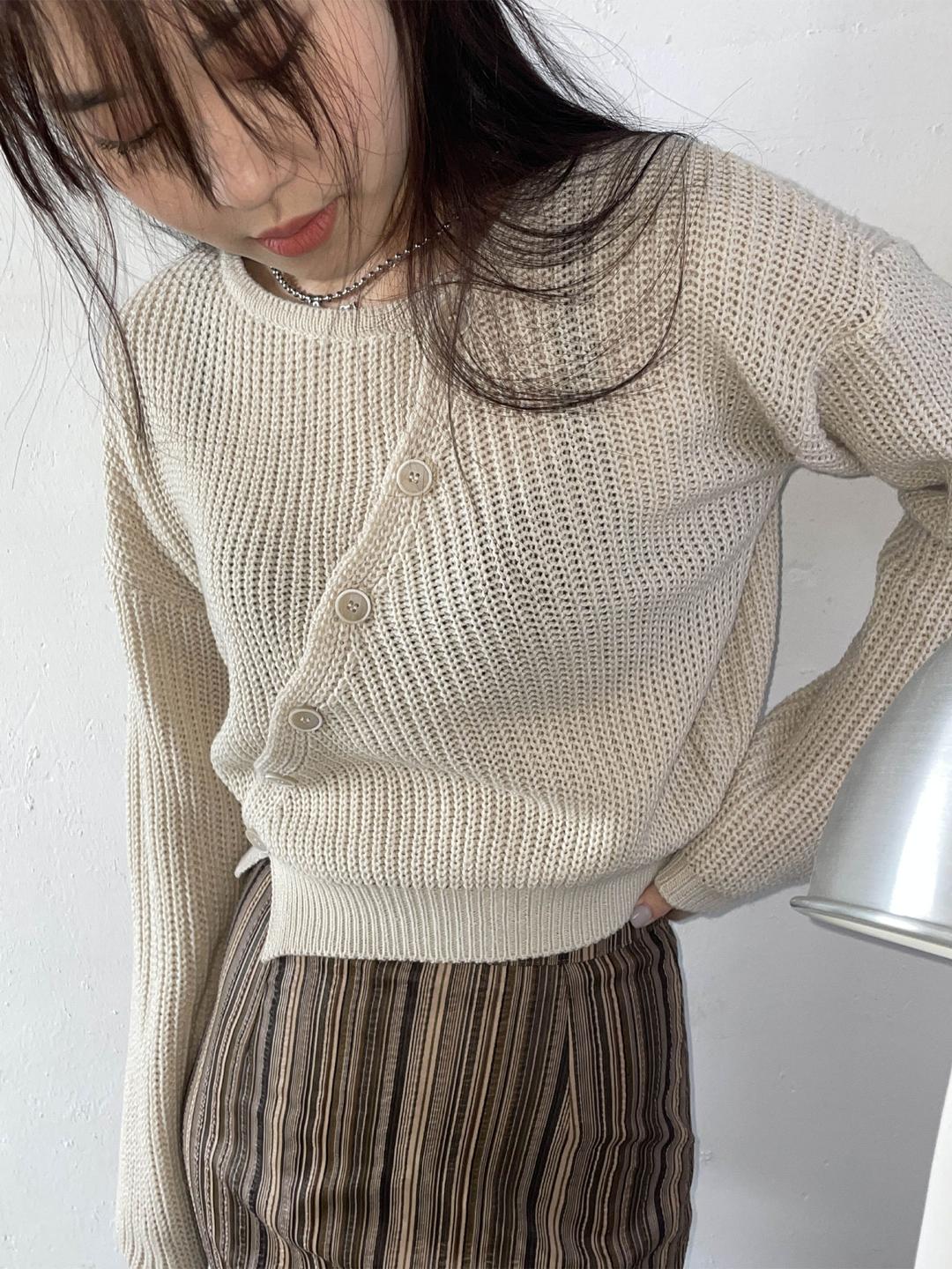 diagonal button knit cd