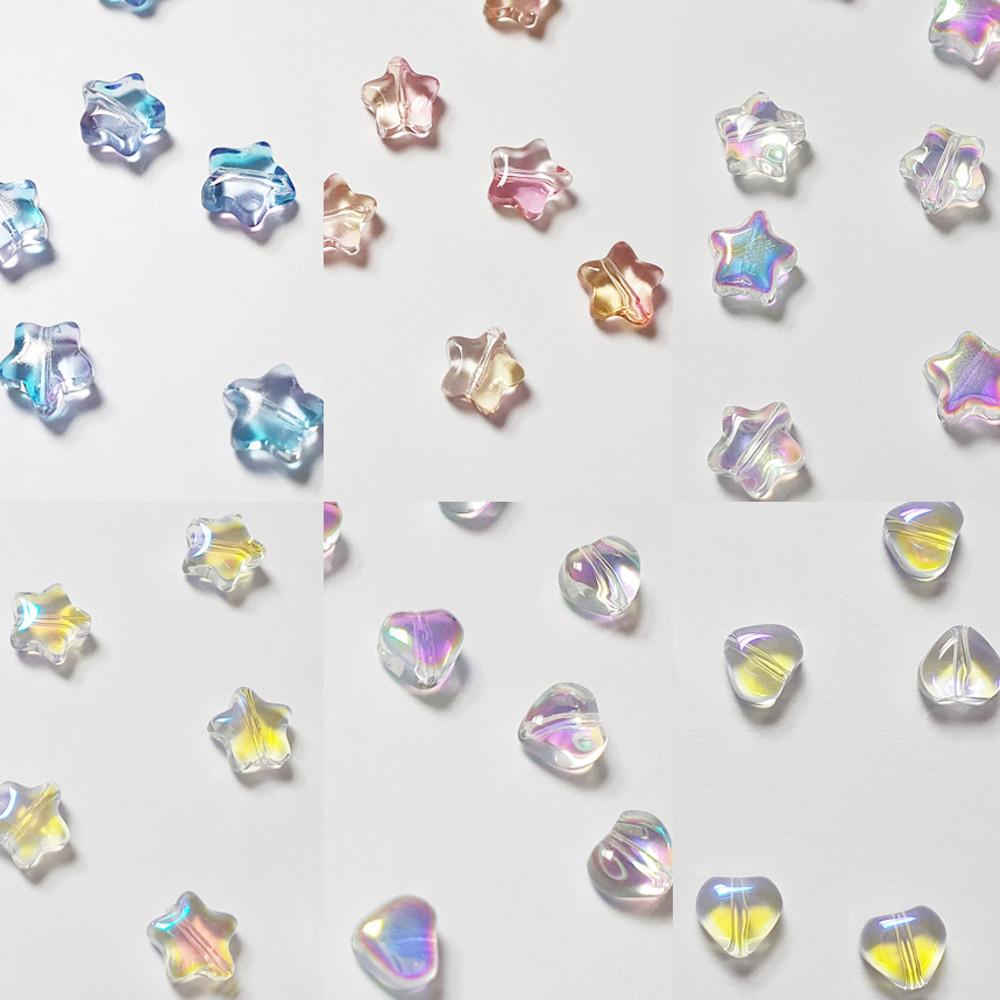 유리 별 유리 하트 비즈 13개 만들기 재료 공예 소개취