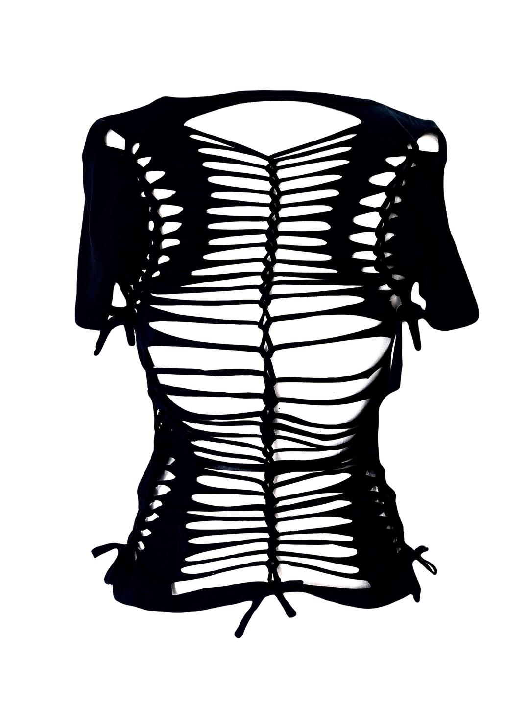 (25SS) Curvy braided 1/2 sleeve t-shirts [X-ray]