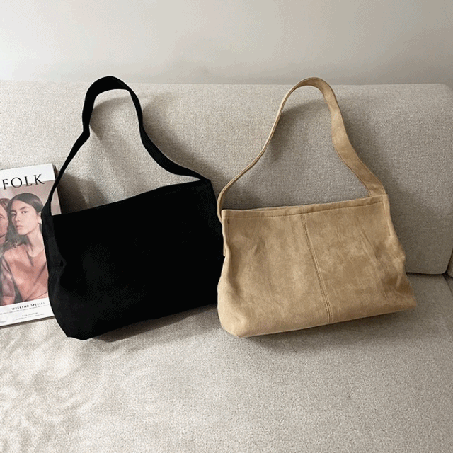 무지 스웨이드 숄더백