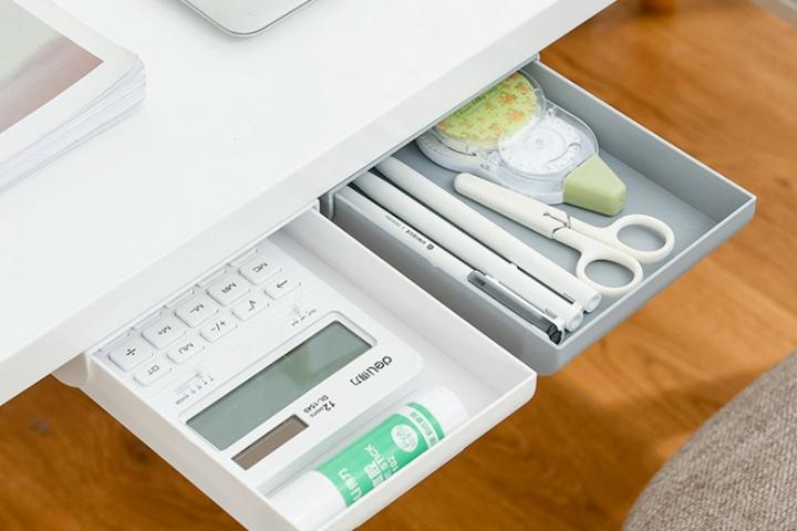 시크릿 슬라이딩 책상 서랍_소형,대형 / 부착식 수납 히든서랍